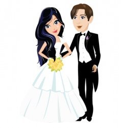 Bride with bouquet Royalty Free Vector Image - VectorStock