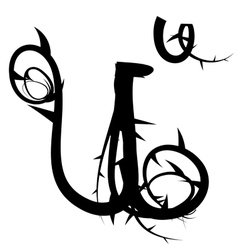 Spiked creeping alphabet vector image