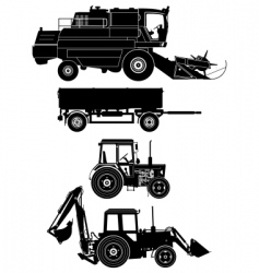 Agricultural vehicles vector image