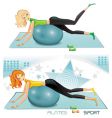 Pilates fitness icon vector image