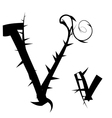 Spiked creeping alphabet vector image