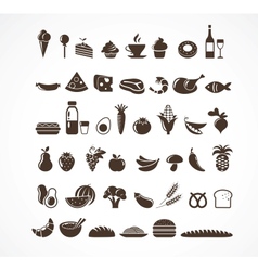 Food icons and elements vector image
