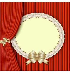 Background with red drapery and elegant blank vector image