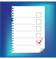 Checkbox notepad paper vector image