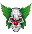 Clown skull isolated on white background vector image