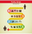 Fitness and diet infographic with measure tape vector image
