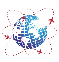 Airplane route vector image