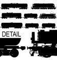 Railway silhouettes set vector image