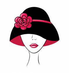 Woman in vintage hat vector image