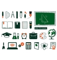 Set of school supplies vector image