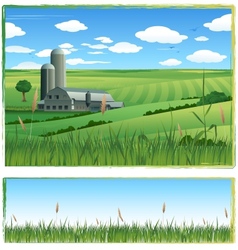 Farm harvest background vector image