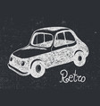 Hand drawn retro car card Hand drawn retro car card vector image