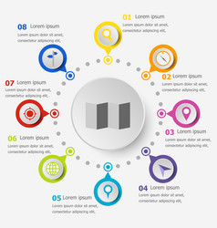 Infographic template with map icons vector image