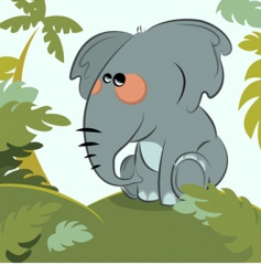 Elephant in the jungle vector image