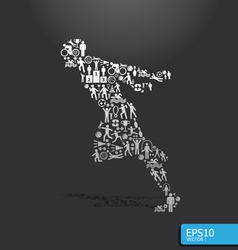 Active running man shape concept vector image