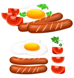 Egg sausage tomato vector image