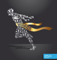 Active running man shape concept vector image