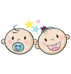 Baby faces vector image