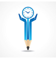 Save time concept with pencil hands vector image