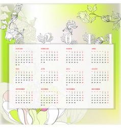 Floral template for calendar 2011 Floral template for calendar 2011 vector image