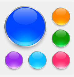 Shiny glowing buttons and icons Royalty Free Vector Image