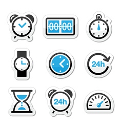 Time clock icons set vector image