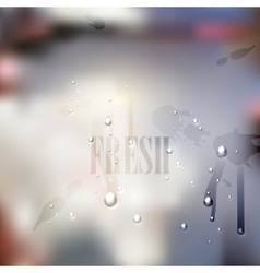 Fresh blurred background with water drops and vector image