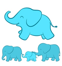 Elephant family cartoon vector image