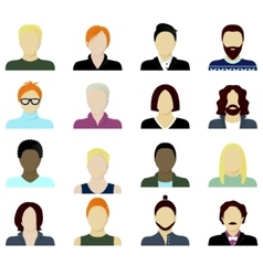 Men cartoon portraits set vector image