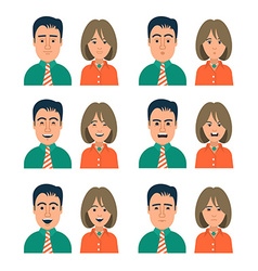 Facial Expressions of Woman and Man Facial Expressions of Woman and Man vector image