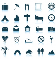 Travel icons set vector image