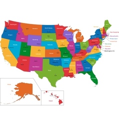 Colorful USA map vector image