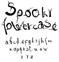 Spiky alphabet lowercase letters vector image