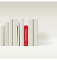 Red book in row of white book vector image