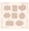 Set of vintage frames with flowers Set of vintage frames with flowers vector image