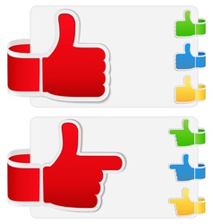 Thumb up stickers vector image