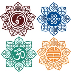 Set of Oriental Design Elements vector image