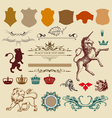 Heraldry design elemants vector image