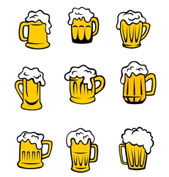 Set of beer glasses vector image
