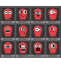 Set of twelve monsters vector image