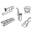 Set of musical instruments vector image