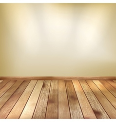 Beige wall with spot lights wooden floor EPS 10 vector image