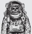 Hand drawn astronaut skull Hand drawn astronaut skull vector image