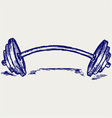 Sketch dumbbell weight vector image
