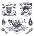 Set of vintage motorcycle emblems vector image