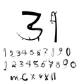 Spiky numerals vector image