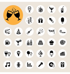 Party and Celebration icon set Party and Celebration icon set vector image