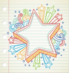 Star doodle vector image