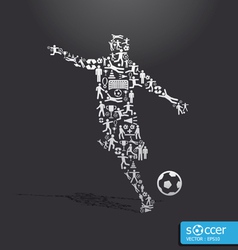 Active soccer player shape concept vector image