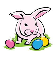 Bunny with easter eggs Bunny with easter eggs vector image
